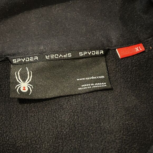 Spyder Black + Red Half Zip Waffle Weave Jacket Size XL - Picture 6 of 15